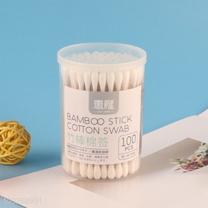 China products personal care 100pcs <em>bamboo</em> <em>stick</em> cotton swab for sale