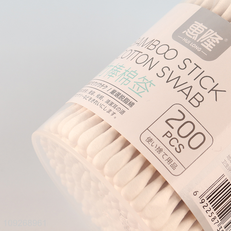 Top selling disposable 200pcs bamboo stick cotton swab for personal care