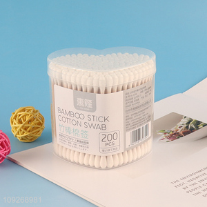New arrival 200pcs disposable <em>bamboo</em> <em>stick</em> cotton swab cotton bud for sale