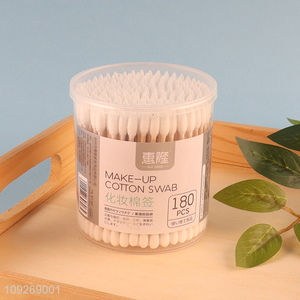 Top quality 180pcs disposable make up <em>bamboo</em> <em>stick</em> cotton swab cotton bud