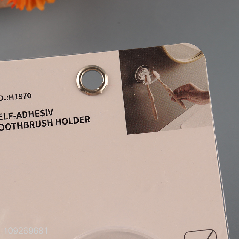 Popular products wall-mounted self-adhesive toothbrush holder for bathroom accessories