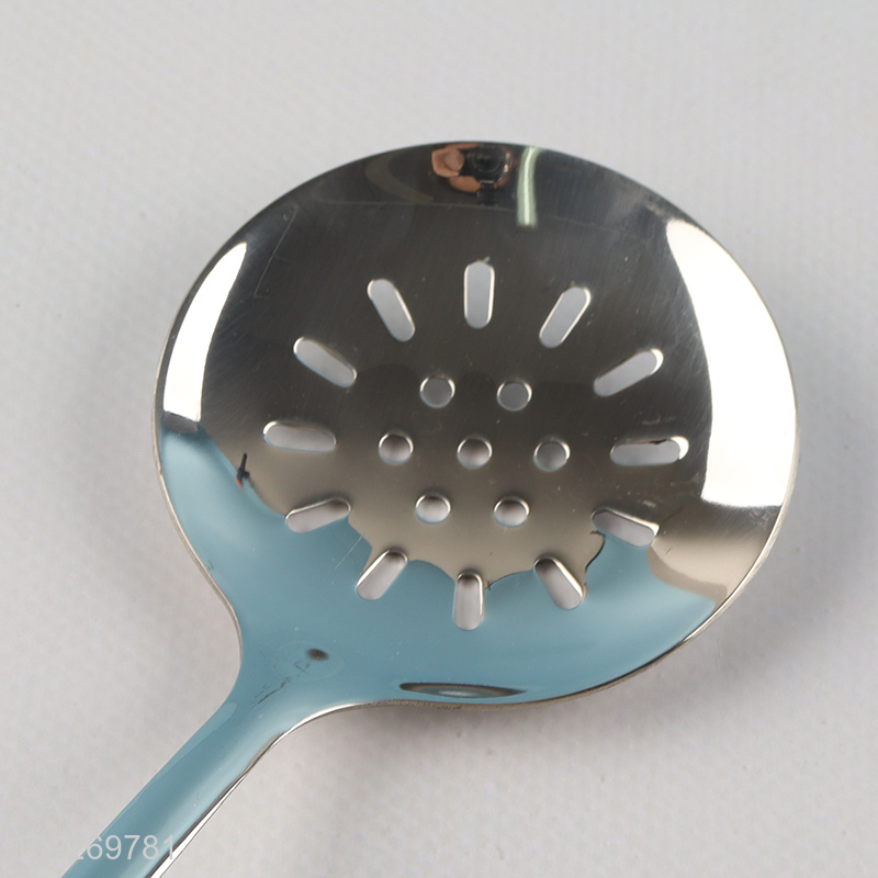 Factory price stainless steel home restaurant kitchen utensil slotted ladle