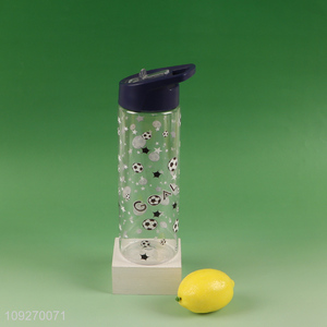 Custom Logo Plastic Water Bottle Durable Water Bottle with Flip <em>Straw</em> & Handle