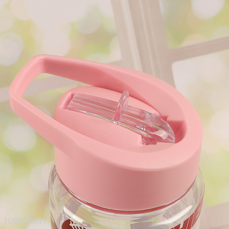 Good Quality Portable Plastic Water Bottle Cute Water Bottle with Flip Straw