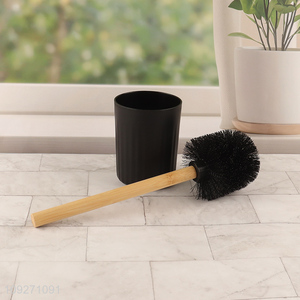 Hot selling <em>bathroom</em> toilet brush with bamboo handle