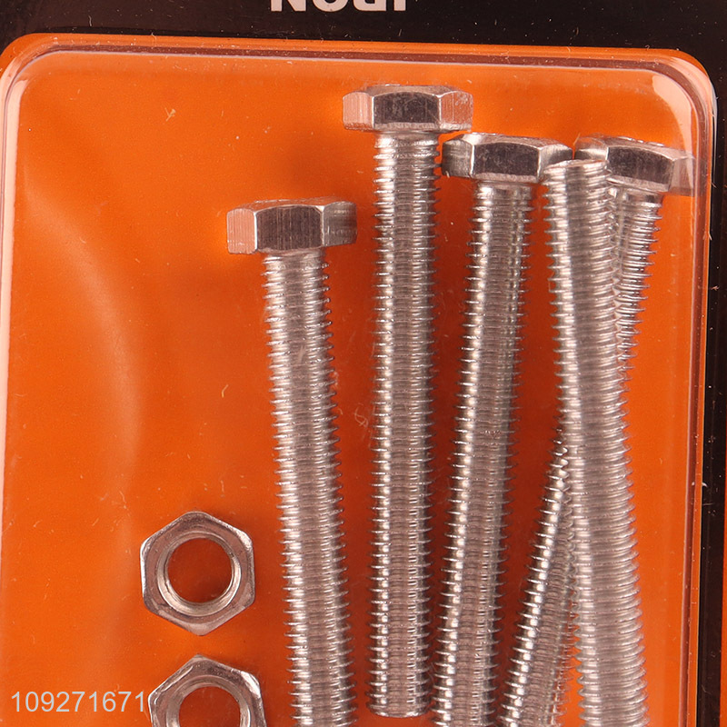 China wholesale hardware accessories iron hex head screw with nut