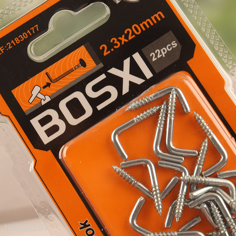 Good quality 22pcs 2.3*20mm self tapping screws hooks J-hook