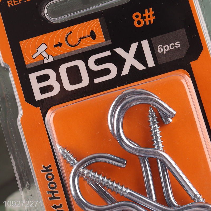 China wholesale 6pcs iron hardware accessories self-tapping screws hooks