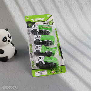 New arrival sanitation truck children pull back car toy set
