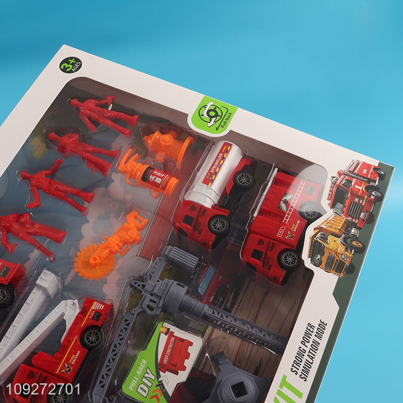 Most popular funny firefighter toy truck fleet kit for kids