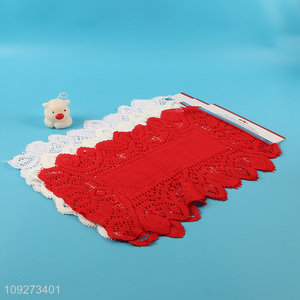 Yiwu market red hollow polyester dinner mat <em>placemat</em> table mats
