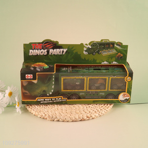 Good quality kids dinosaur truck transport kit toys