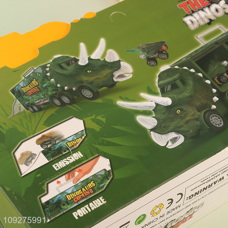 Good quality kids dinosaur truck transport kit toys