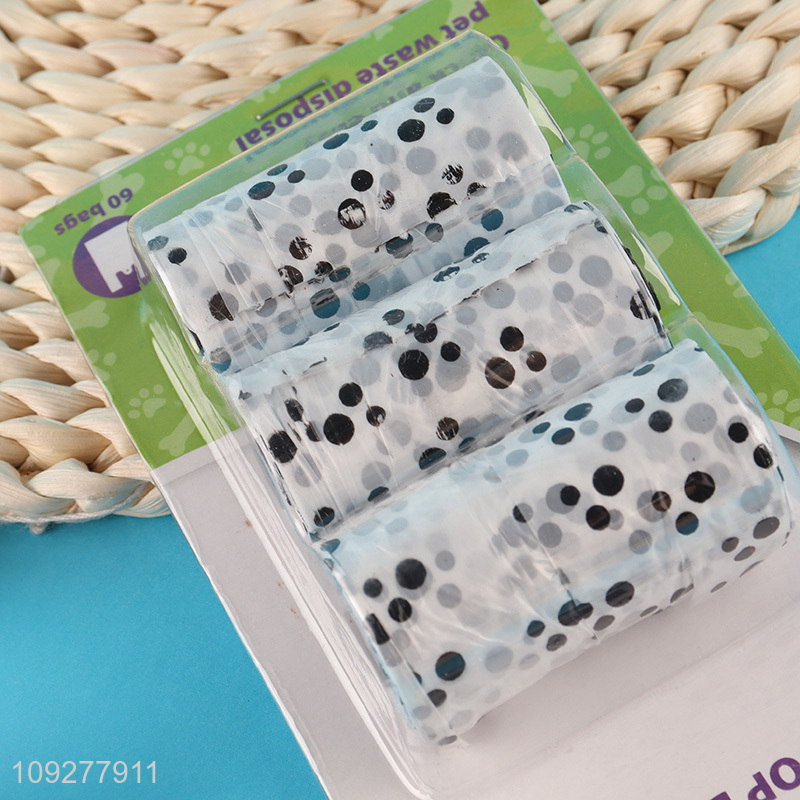 Top selling 3rolls outdoor pet dog poop bags set