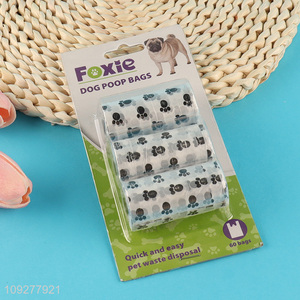 Factory price 3rolls disposable outdoor pet <em>dog</em> poop bags