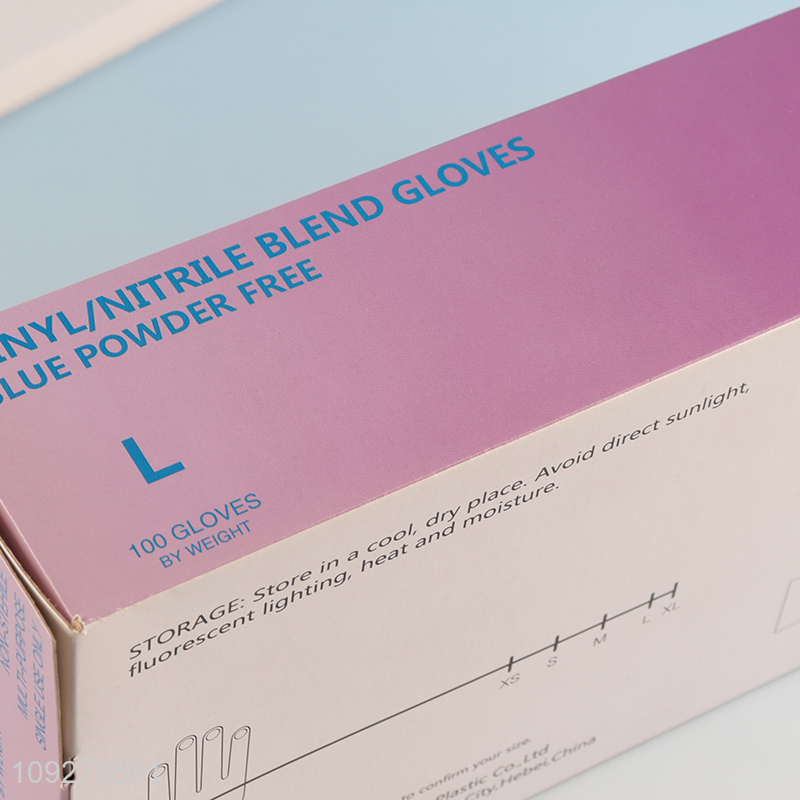 Hot products 100pcs powder free vinyl nitrile blend gloves