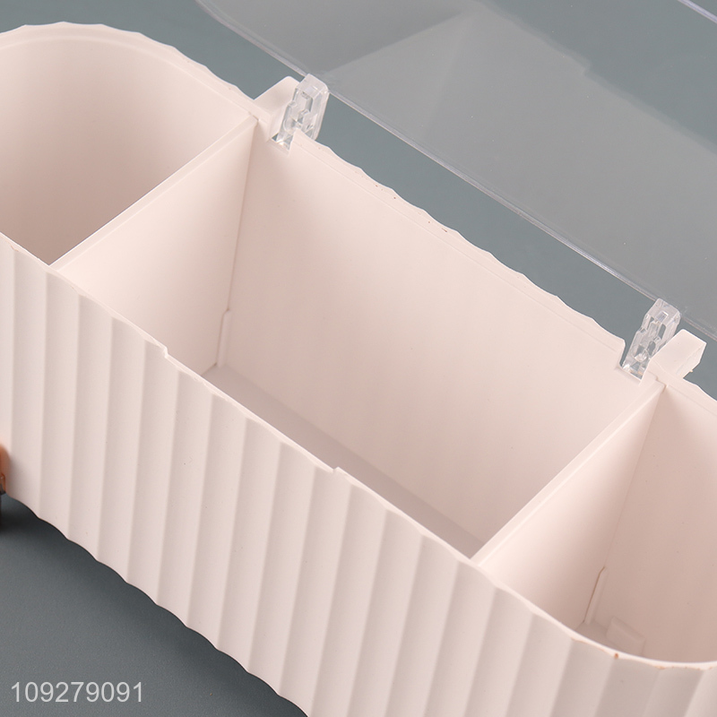 Best selling desktop organizer cotton pad swab cosmetic puff storage box