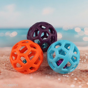 Yiwu market multicolor pet interactive toys pet ball toys with bell