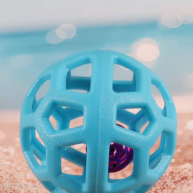 Yiwu market multicolor pet interactive toys pet ball toys with bell