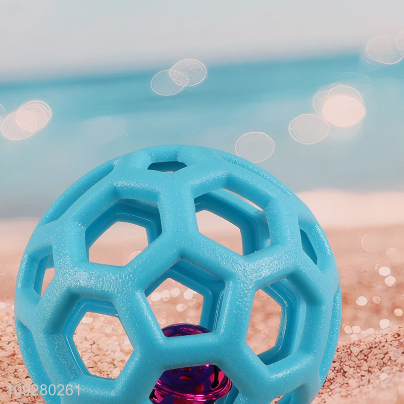 Yiwu market multicolor pet interactive toys pet ball toys with bell