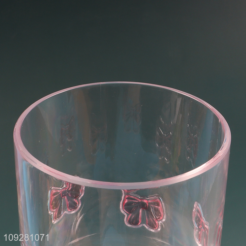 Online wholesale pink bowknot glass water cup drinking cup