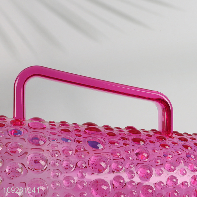 Good selling glass embossed water jug juice jug with handle