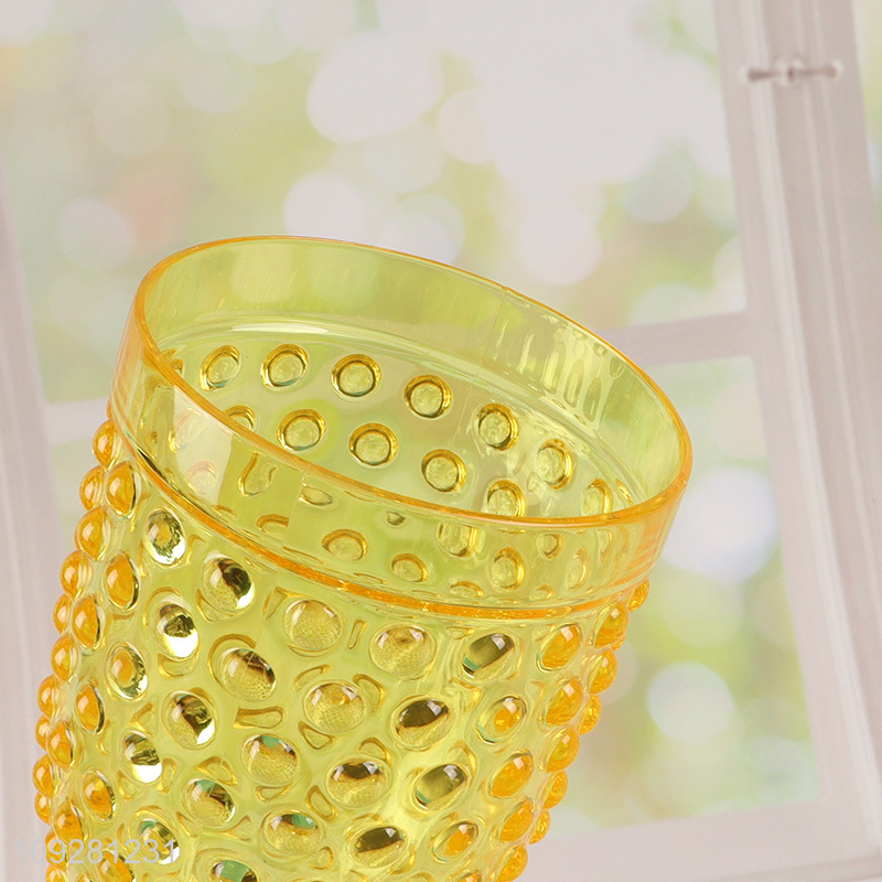 Factory supply unbreakable glass embossed champagne glasses goblet glasses