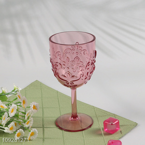 China wholesale embossed glass champagne glasses goblet glasses