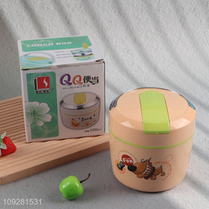 Yiwu market 1000ml portable stainless steel lunch box with <em>spoon</em>