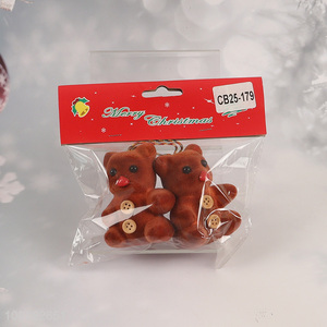 Latest products 2pcs foam bear christmas hanging ornament decoration