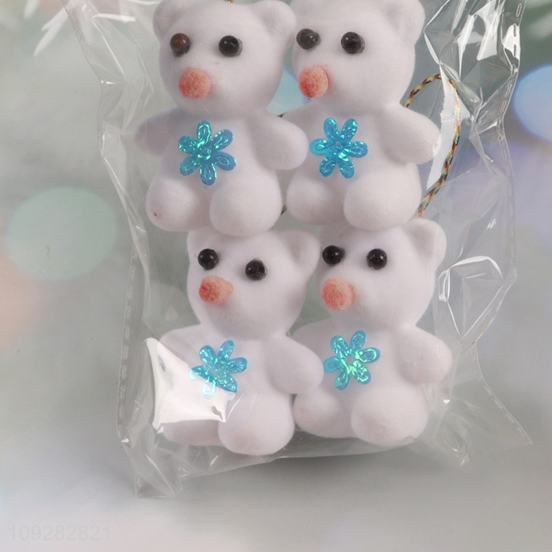 Top quality 4pcs foam bear christmas hanging ornament decoration