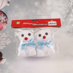 Low price 2pcs foam bear christmas hanging ornament decoration