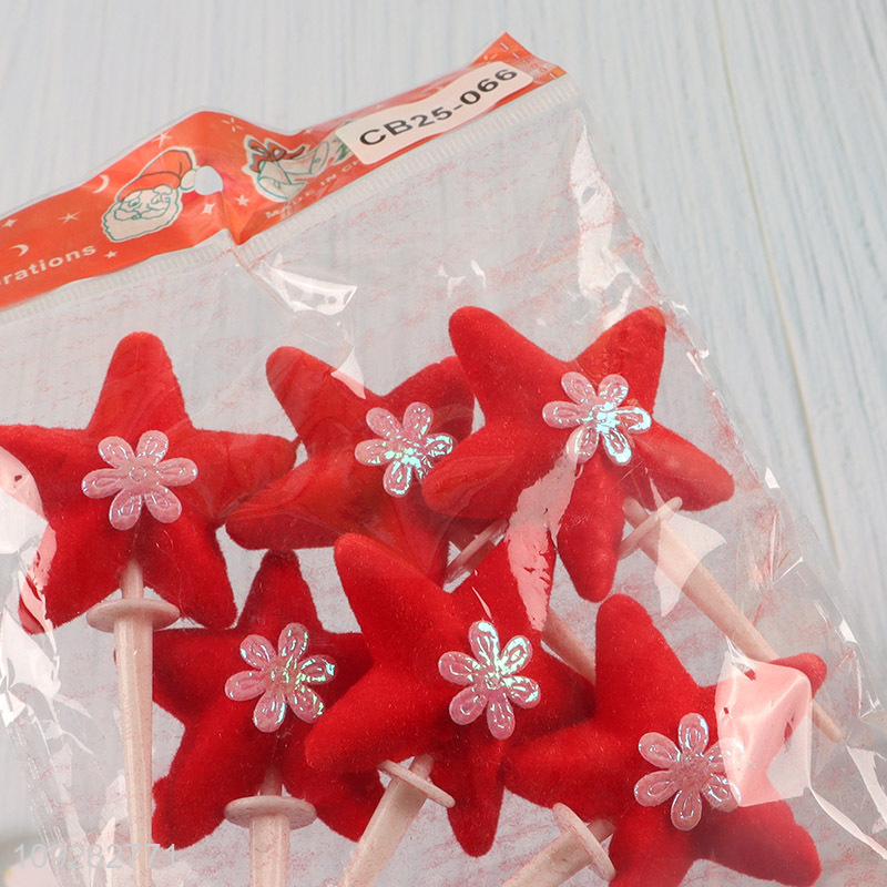 China products 6pcs christmas decoration christmas cake topper set