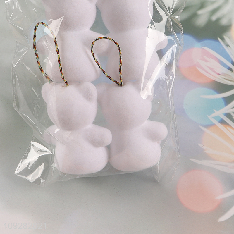 Top quality 4pcs foam bear christmas hanging ornament decoration