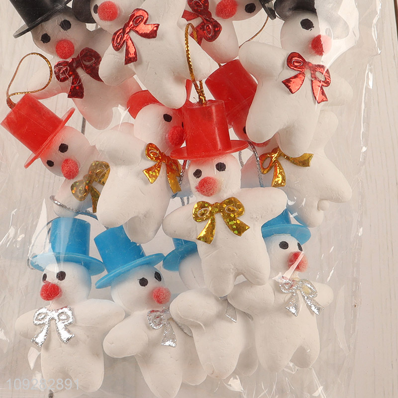 High quality 12pcs foam snowman christmas hanging ornament decoration