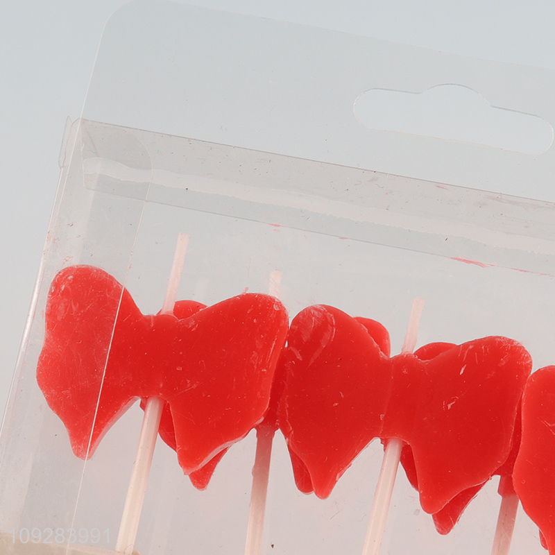 Top quality bowknot shape cake candle party decoration candle