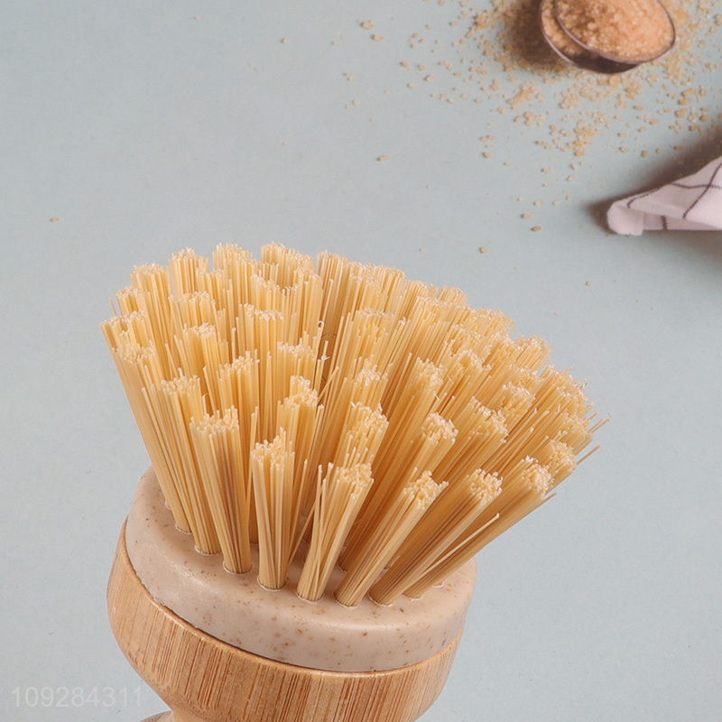 Low price bamboo kitchen pot brush dish brush for sale