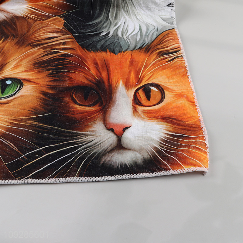 Good selling cat printed polyester quick dry beach towel