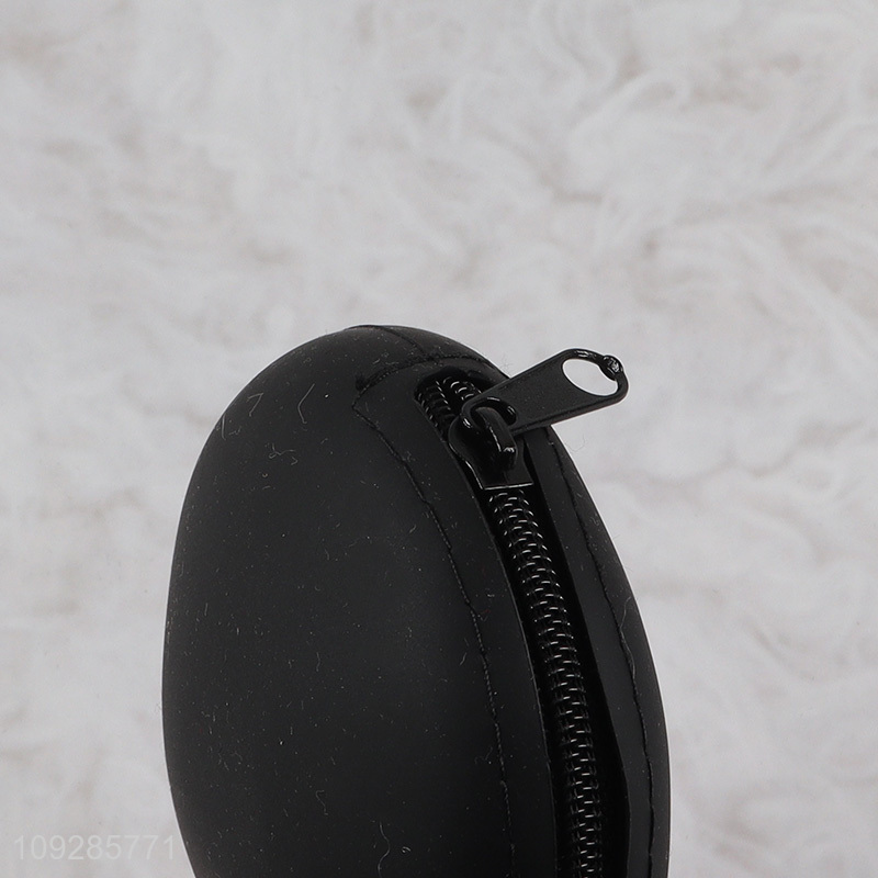 Top quality round black silicone coin purse change purse