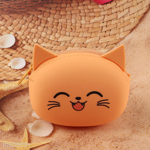 Hot items cartoon cat silicone coin <em>purse</em> change <em>purse</em>