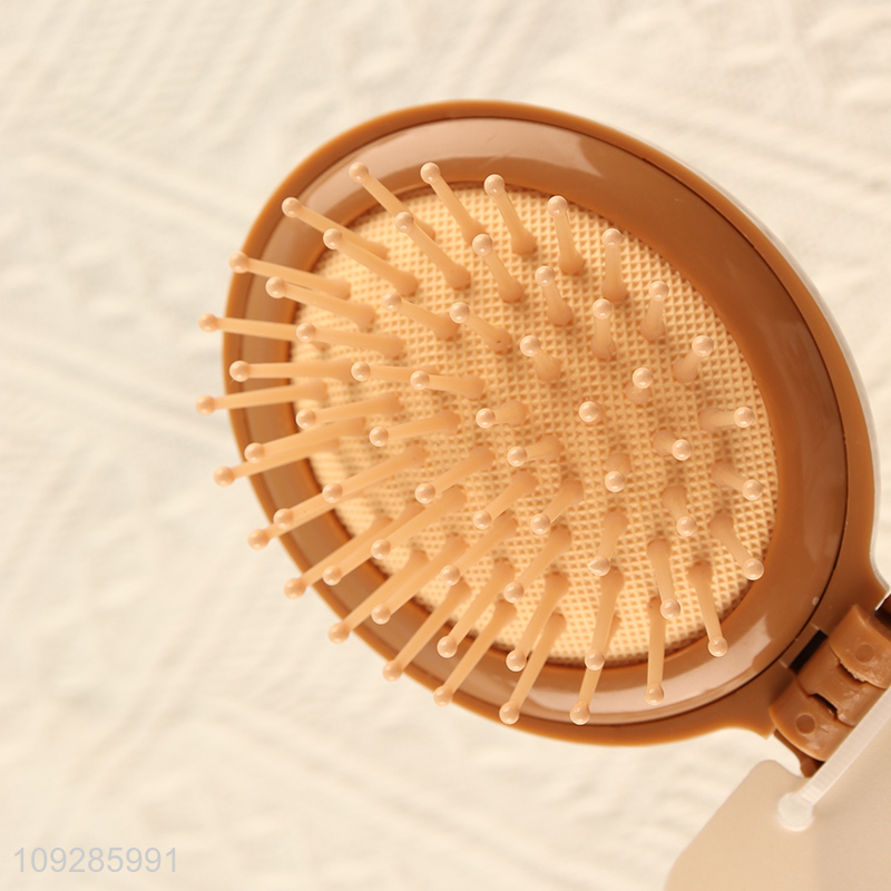 Good quality girls hair comb hair brush with makeup mirror