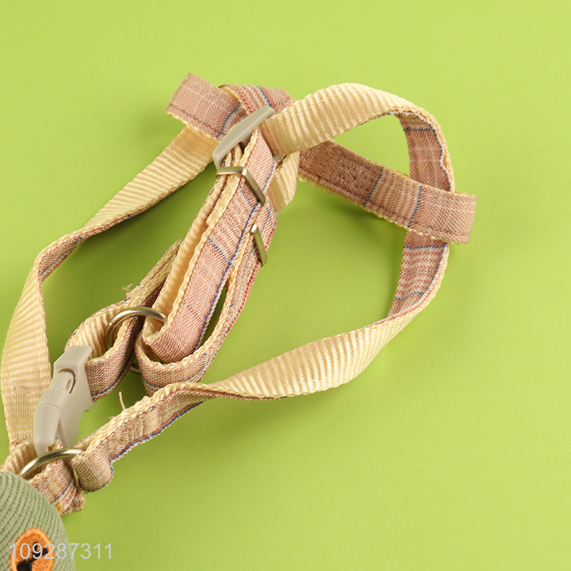 Factory price cartoon bear adjustable pet collar pet leash