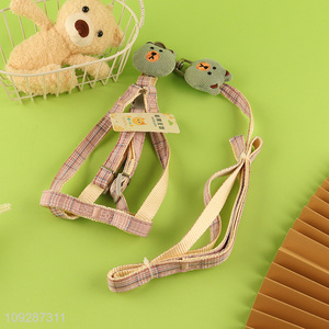 Factory price cartoon bear adjustable <em>pet</em> collar <em>pet</em> leash