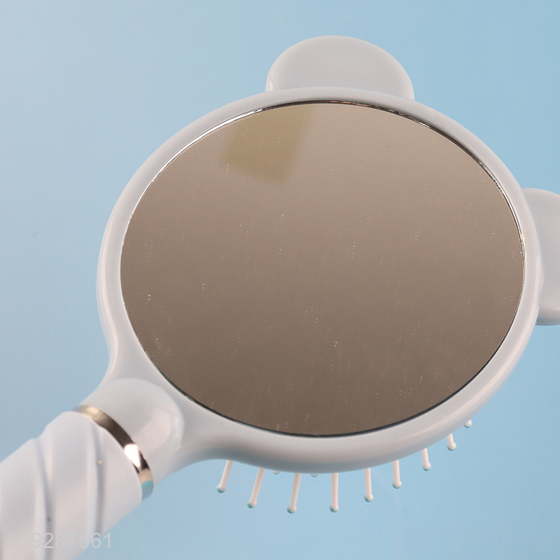 Yiwu market anti-static hair comb hair brush with makeup mirror
