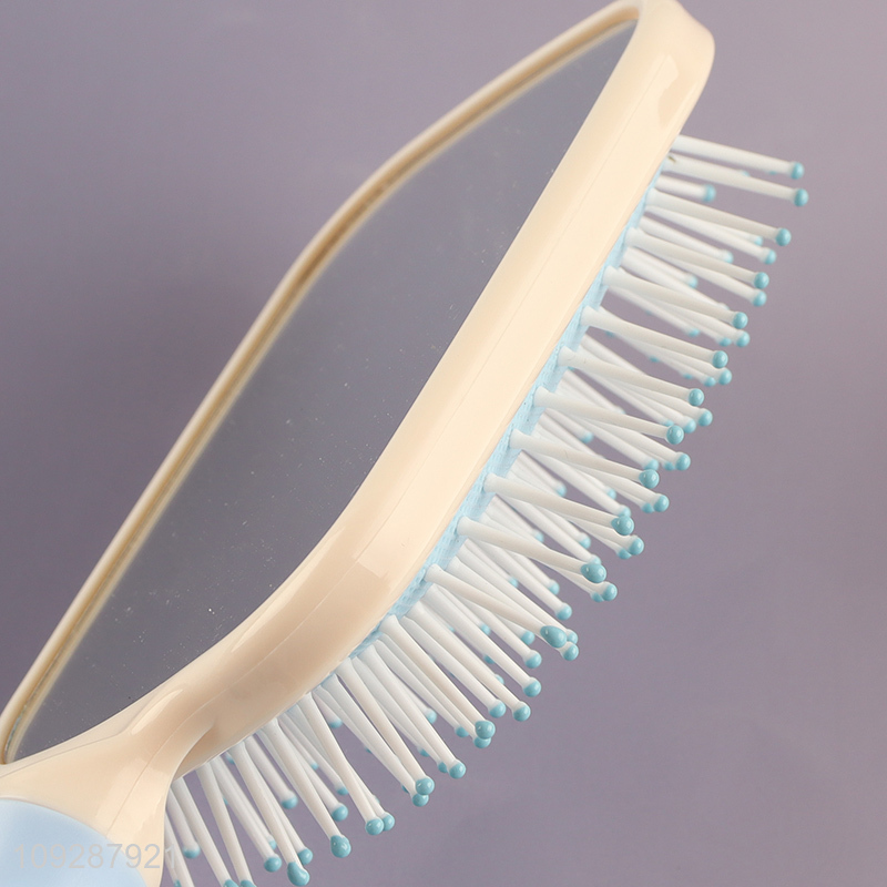 Top quality rectangle hair comb hair brush with makeup mirror