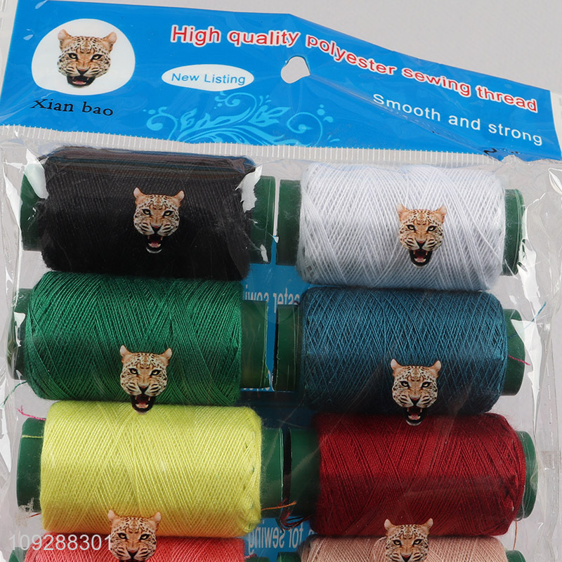 Hot selling 10rolls polyester embroidery thread sewing thread