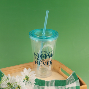 Top quality 450ml plastic water cup <em>straw</em> cup for sale