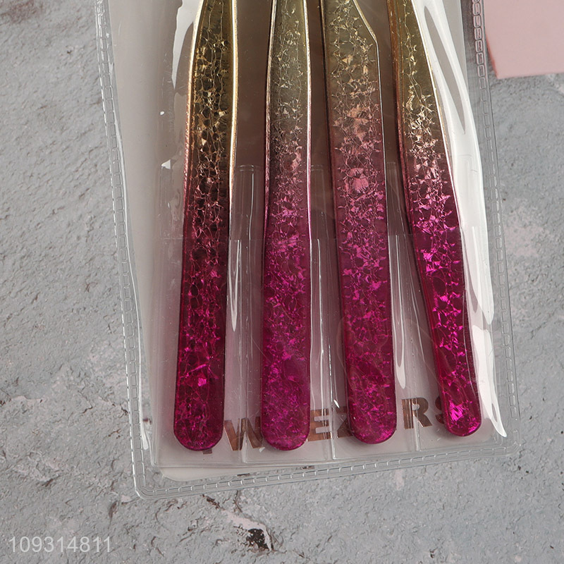 Hot products professional 4pcs eyebrow tweezers set