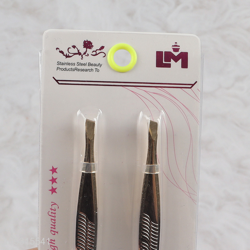 Factory wholesale 2pcs eyebrow tweezers makeup tool set