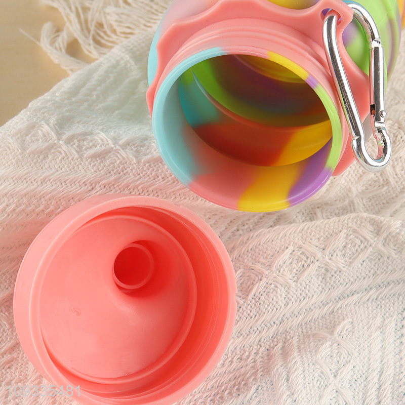 Factory price 500ml silicone water bottle drinking bottle